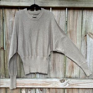 Jcrew stone cotton and silk sweater